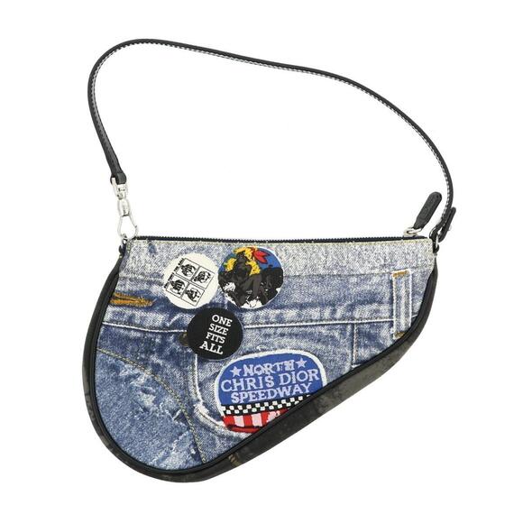 Dior Handbags - Christian Dior Denim Saddle Clutch Bag Shoulder Clutch Blue